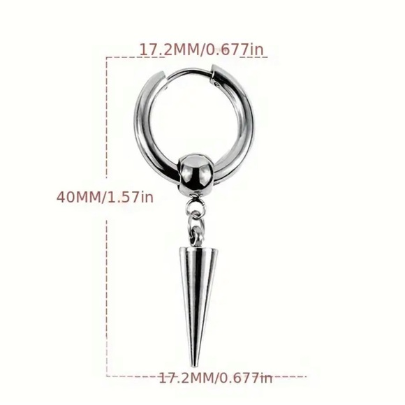 Punk Inspired Spiked Earrings - Picture 2 of 2